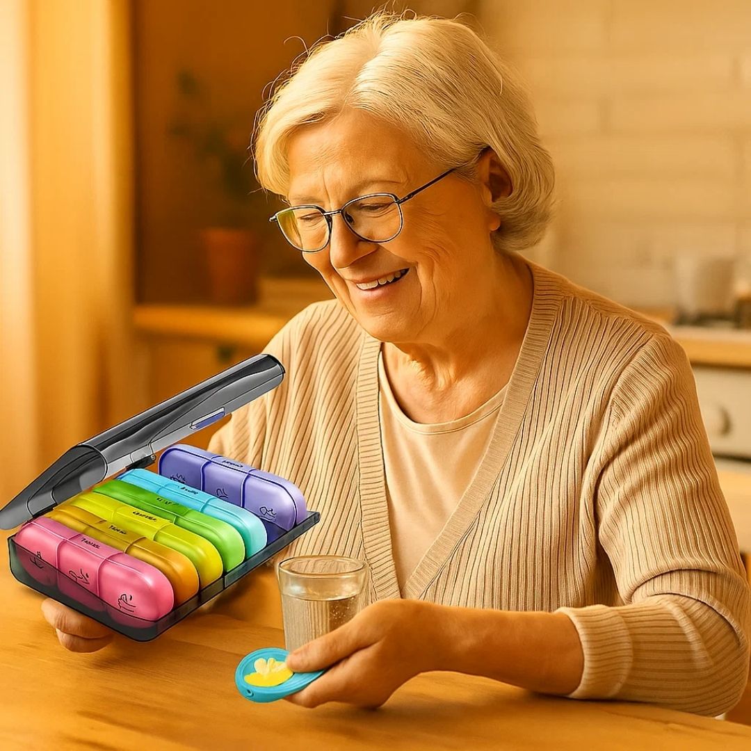 MediTrack | Weekly Pill Organizer – Improves Medication Adherence - Large and Easy-Open Compartments – Durable and BPA-Free – Travel & Seniors Stornfield