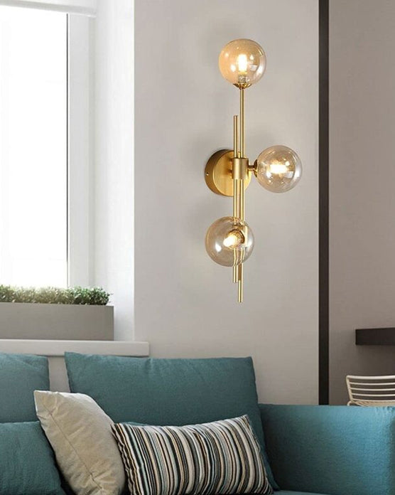 Stornfield | 3-Light Glass Wall Sconce - Amber
