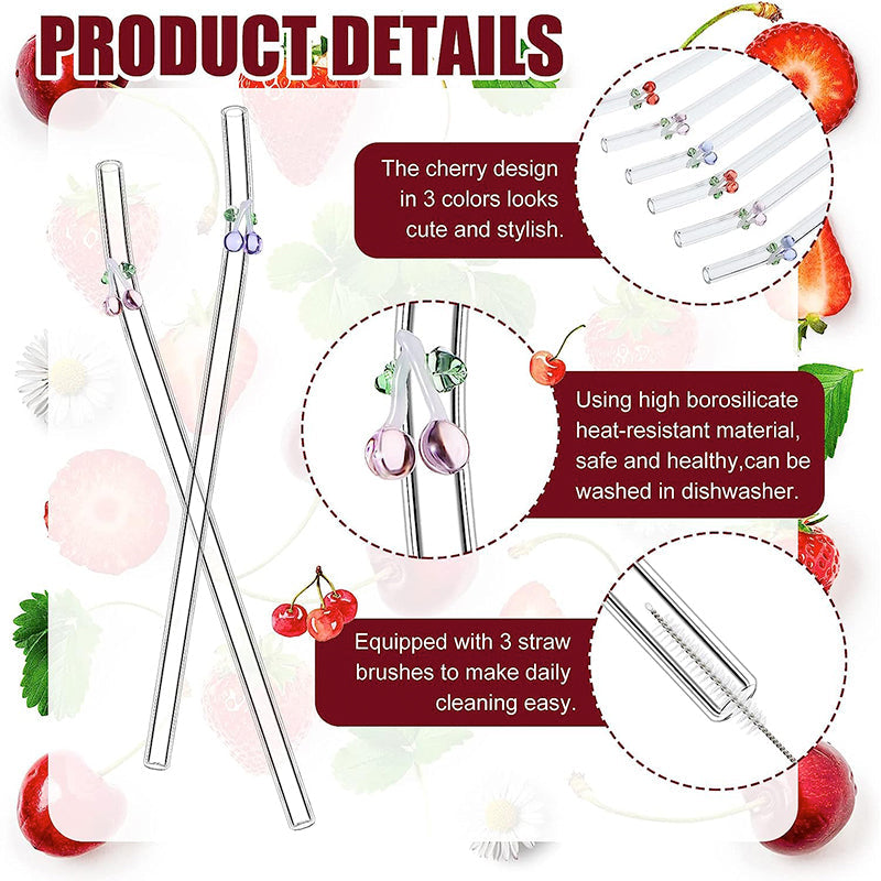 6 PCS Reusable Stained Glass Straws with Cleaning Brush | Stornfield