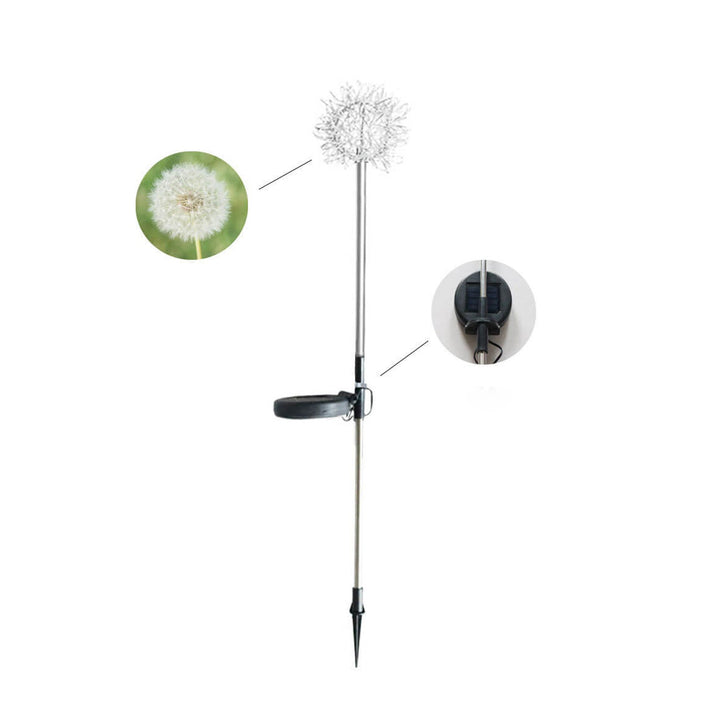 Solar Dandelion Aluminum Wire Globe Light LED Outdoor Waterproof Luminous Garden Insert Ground Landscape Light | Stornfield