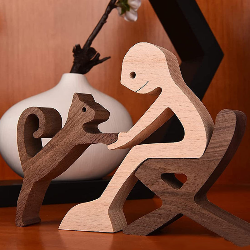 Gift For Pet Lovers - Wood Sculpture Table Ornaments - The Love Between You And Your Fur-Friend | Stornfield