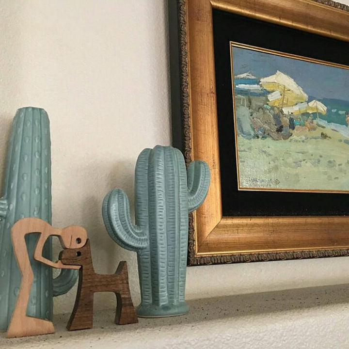 Pet Lover Gifts Wood Sculpture Family & Puppy Wooden Crafts Table Ornaments | Stornfield