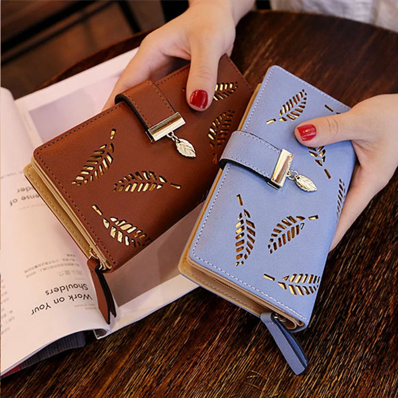 Ladies long wallet with leaf pattern | Stornfield