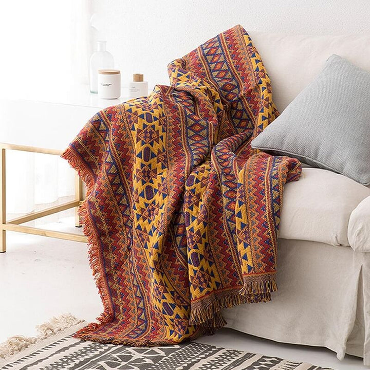 Bohemian knitted throws for sofa decor | Stornfield