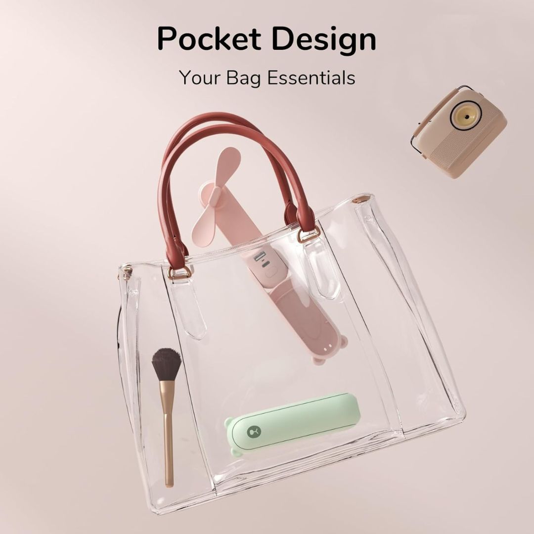 3 In 1 Handheld Mini Fan | USB Rechargeable, Foldable Design & Ideal for Travel, Camping, and Outdoor Activities | Stornfield