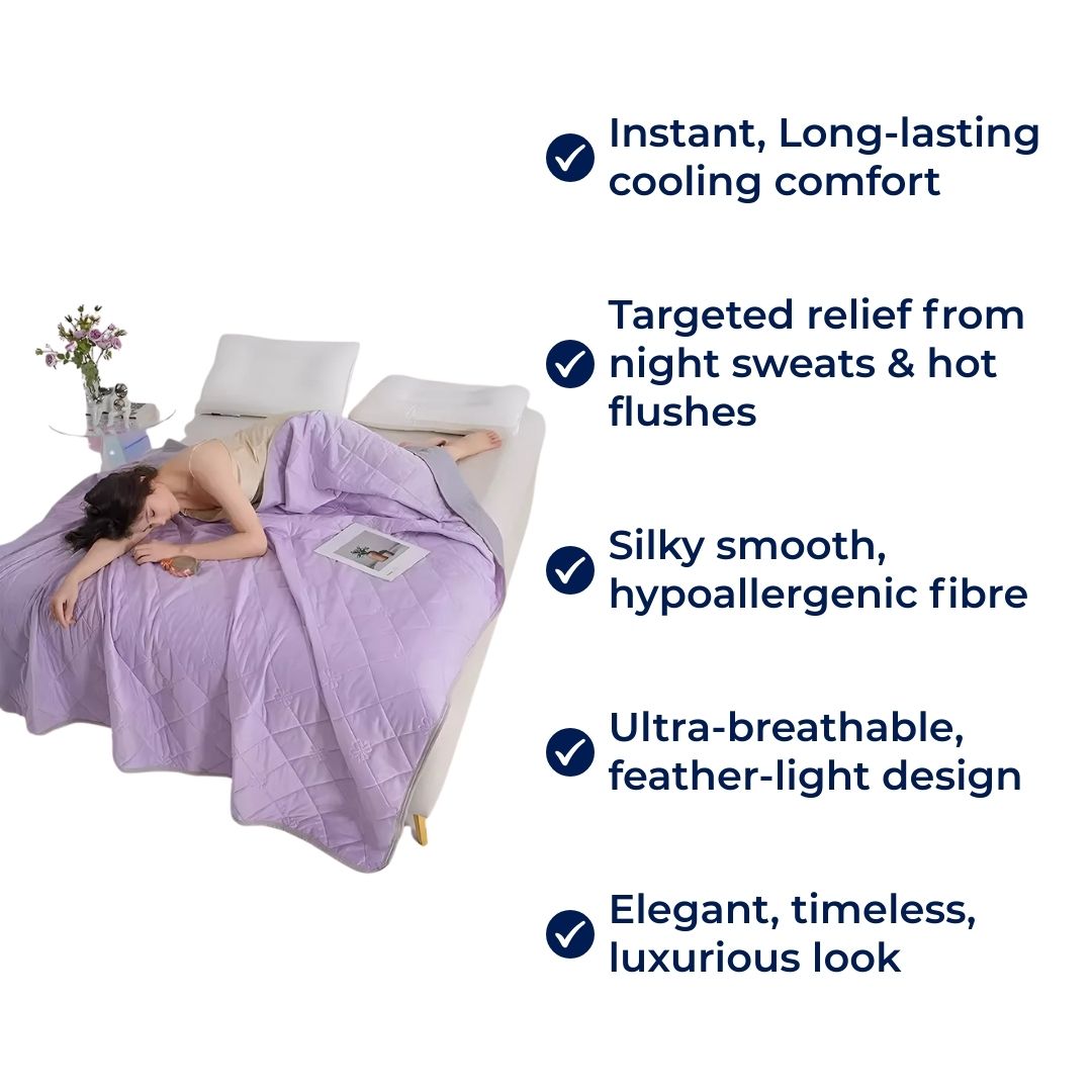 SilkCool | Cooling Blanket – Instant Cooling Comfort – Hypoallergenic Silk Fiber – Overheating Prevention – Relief for Night Sweats Sensitive Skin Stornfield