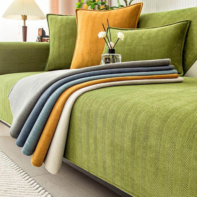Herringbone Chenille Fabric Furniture Protector Sofa Cover | Stornfield