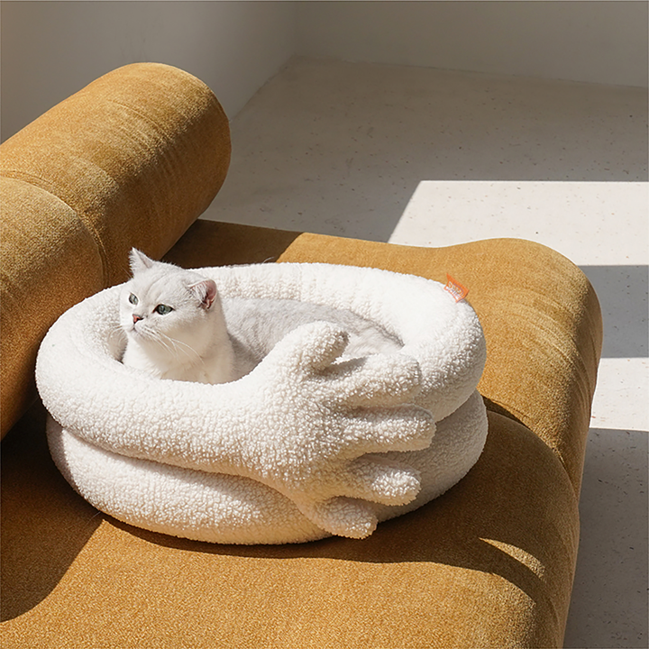 Pawsome Gesture Pet Bed Cozy Plush Dog Cat Bed Removable Cushion | Stornfield
