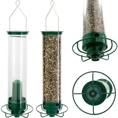 Stornfield | Squirrel-Proof Bird Feeder | Spinning Tube Feeder with 4 Ports & 5 lb Seed Capacity