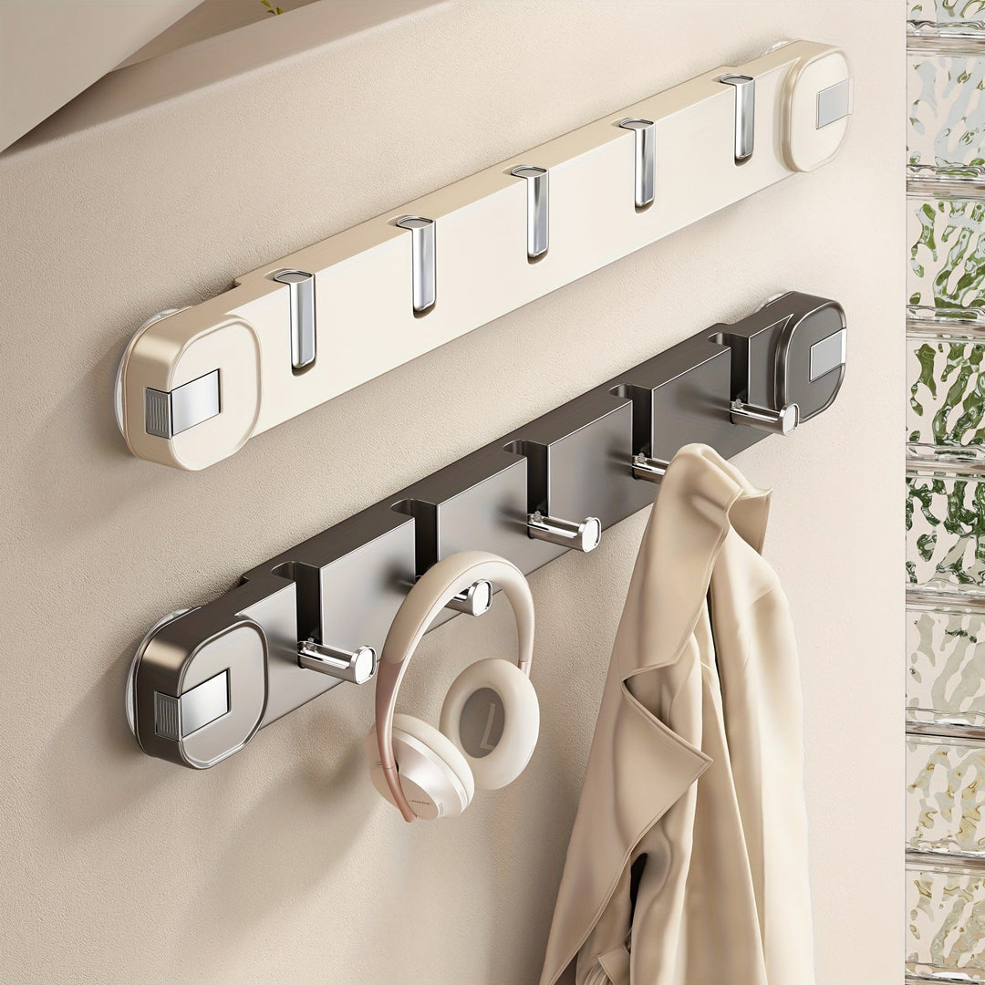 Wall Hook Panel Without Drilling – OrganizePlus Hidden 5-Hook Rack | Stornfield