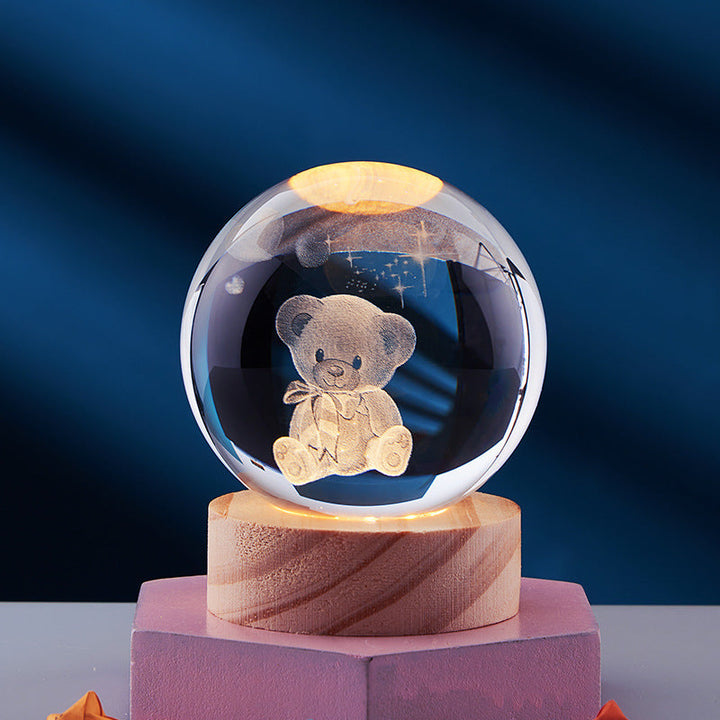 CrystalLight - 3D Crystal Night Lamp with LED Lighting | Ambient Lighting for Bedroom or Living Room | Stornfield