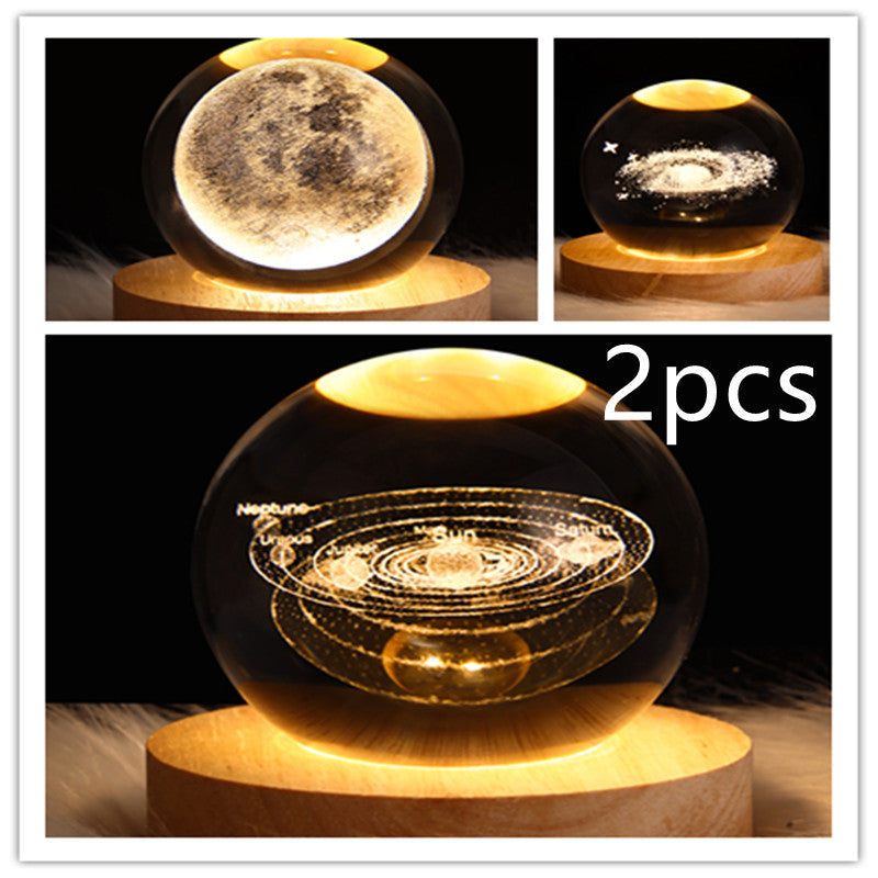 3D Galaxy Crystal Ball LED Night Light | Stornfield