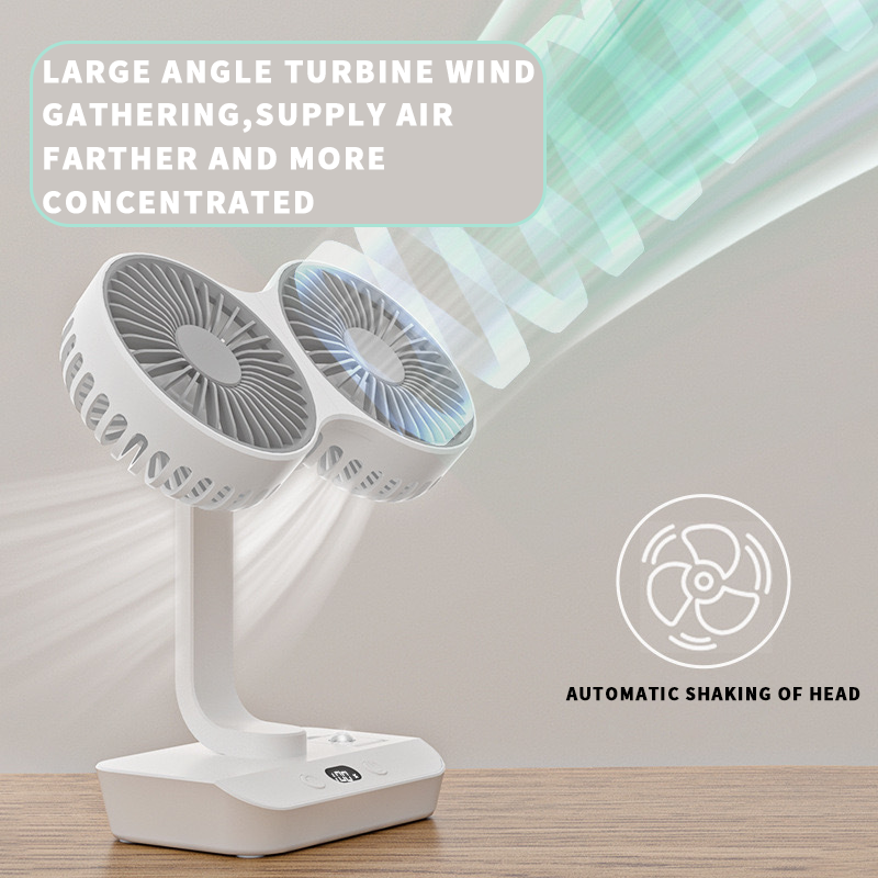 Rechargeable fan with double head | Stornfield
