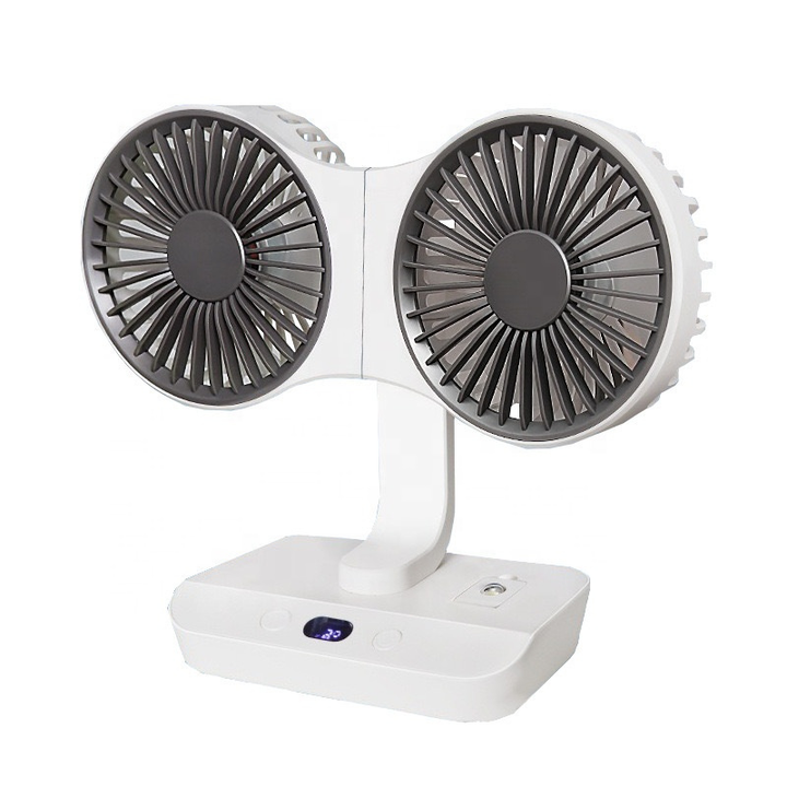 Rechargeable fan with double head | Stornfield