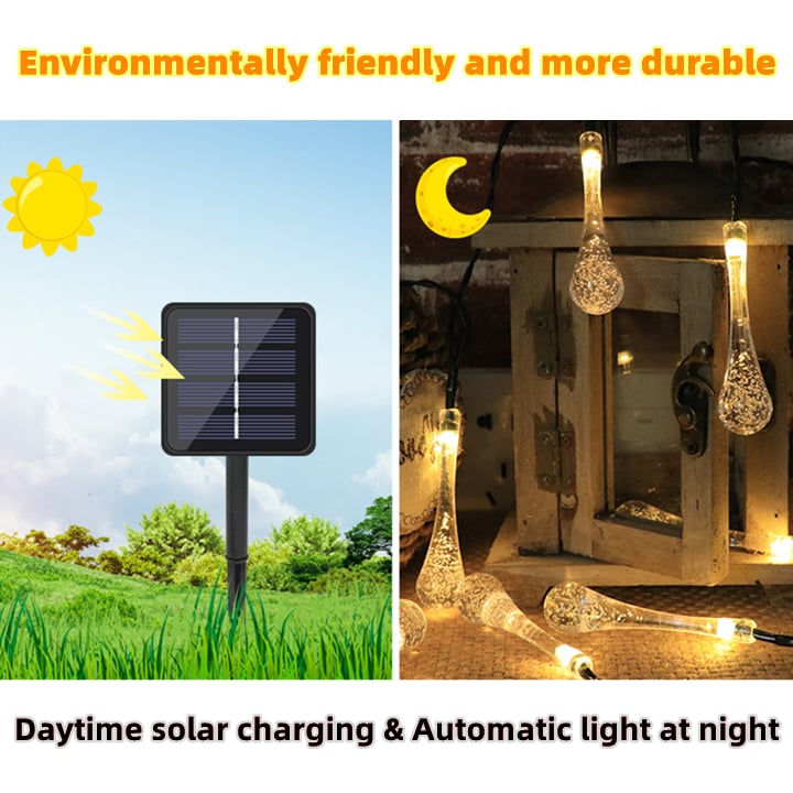 8 Modes Water Drop Solar Lights | Stornfield