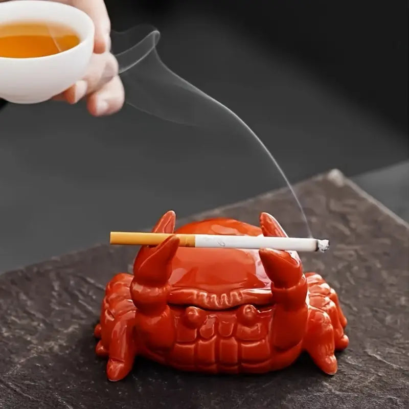 CrabbySmoke – Unique Crab-Shaped Ashtray with Stornfield Lid