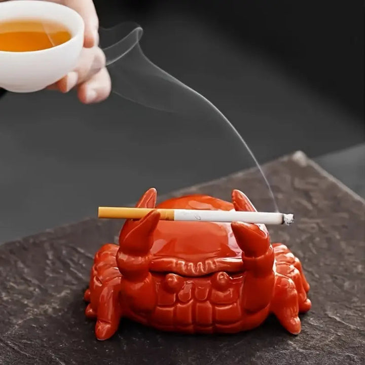 CrabbySmoke – Unique Crab-Shaped Ashtray with Stornfield Lid