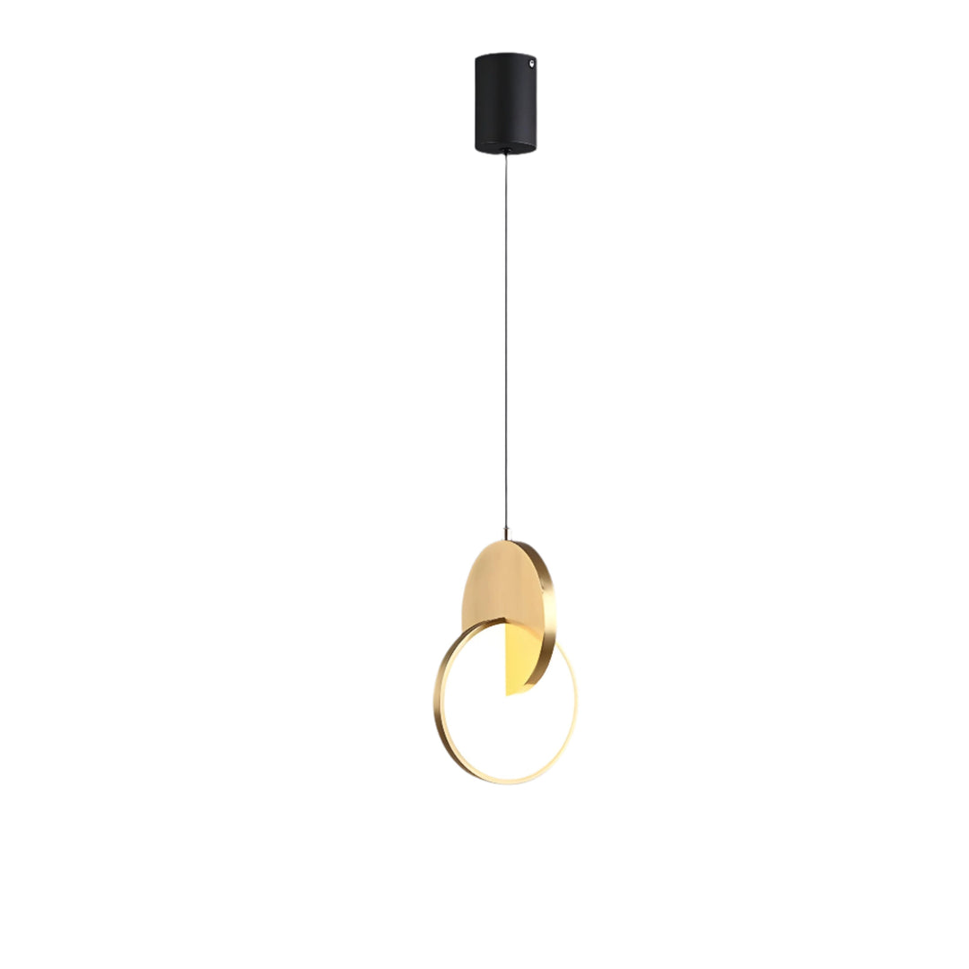 Modern Scandinavian LED pendant lamp with round frame and warm light bowl