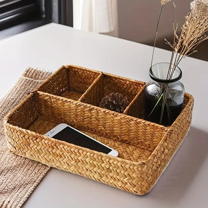 Emly Rattan Organizer Basket | Stornfield