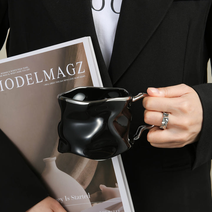 CreArt Mug – Handmade Ceramic Coffee Mug with Unique Crumpled Design | Stornfield