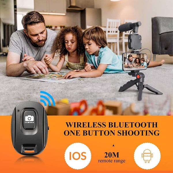 Stornfield | Ensemble de microphone vidéo professionnel avec trépied et lumière vidéo LED