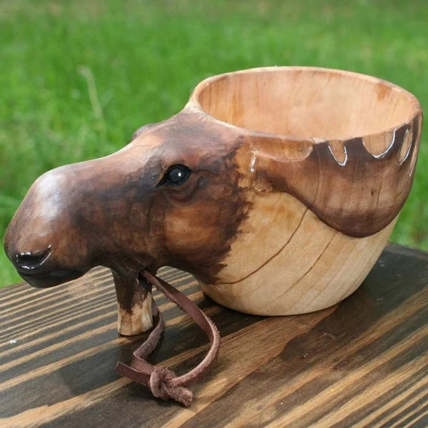 Stornfield | Wooden Mug - WildSip - Hand-Crafted Animal Design - Adventurous Hydration