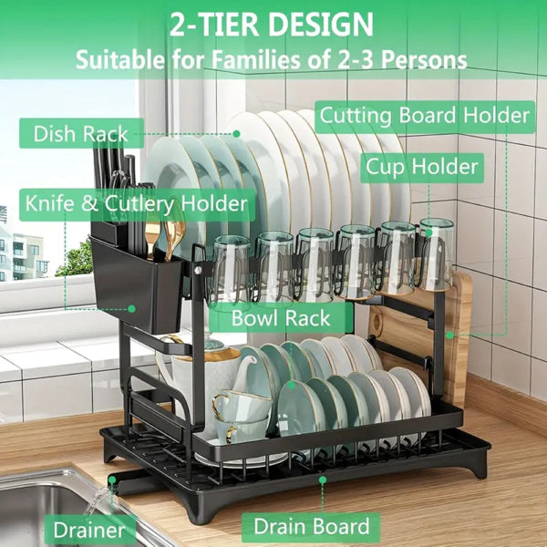 2-tier drying rack with draining board. | Stornfield