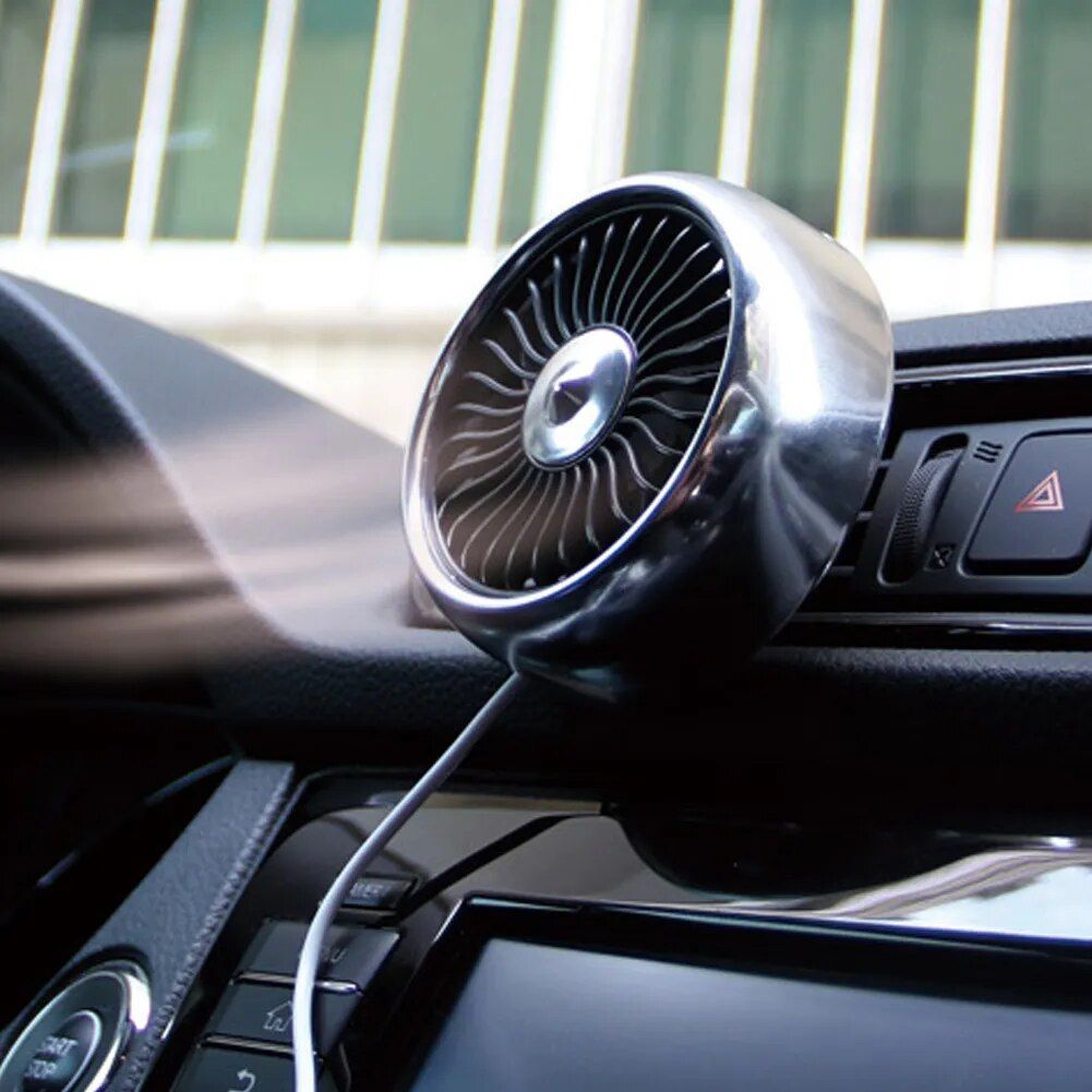 USB Car Vent Fan with 3 Speeds & Colorful LED Light | Stornfield
