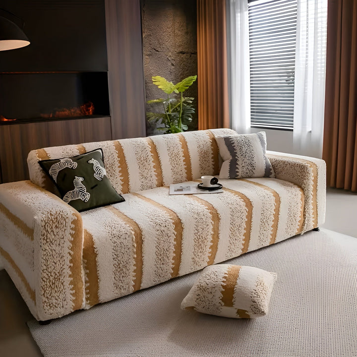 Plush sofa cover (2 pieces) – Soft, warm and decorative | Protects your sofa stylishly | Stornfield