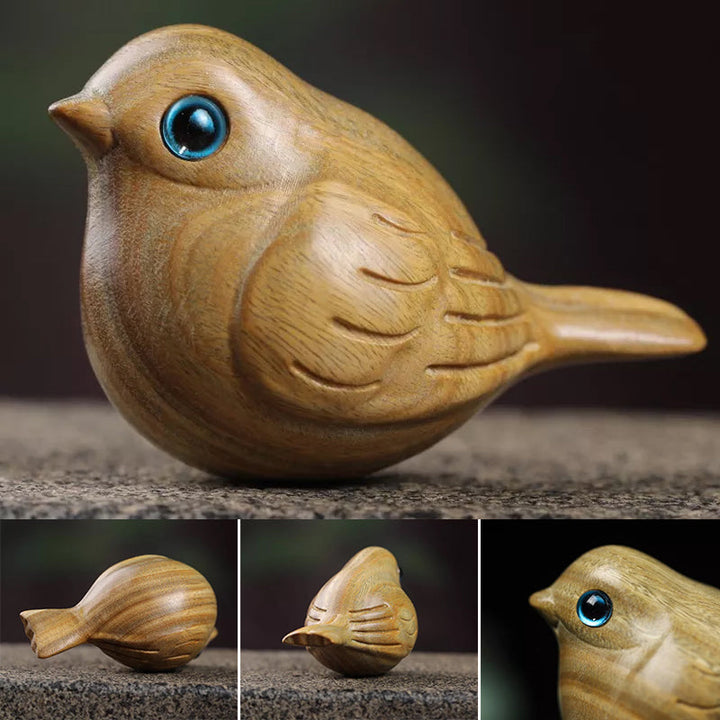 Oiseau sculpté en bois fait main Stornfield