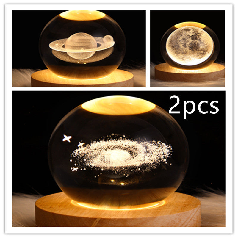 3D Galaxy Crystal Ball LED Night Light | Stornfield