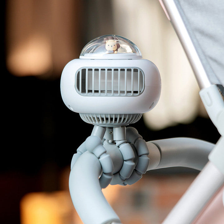 Portable Rechargeable Clip Stroller Fan, with 130° Oscillation & Flexible Tripod | Stornfield