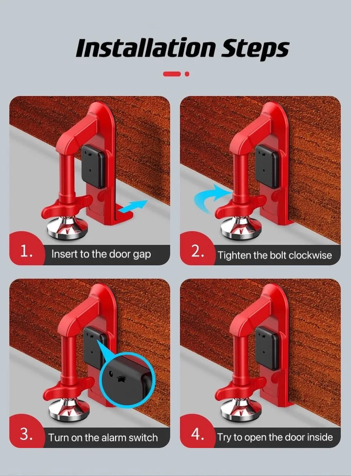 Strong Anti-Theft Travel Metal Door Stopper Alarm | Stornfield