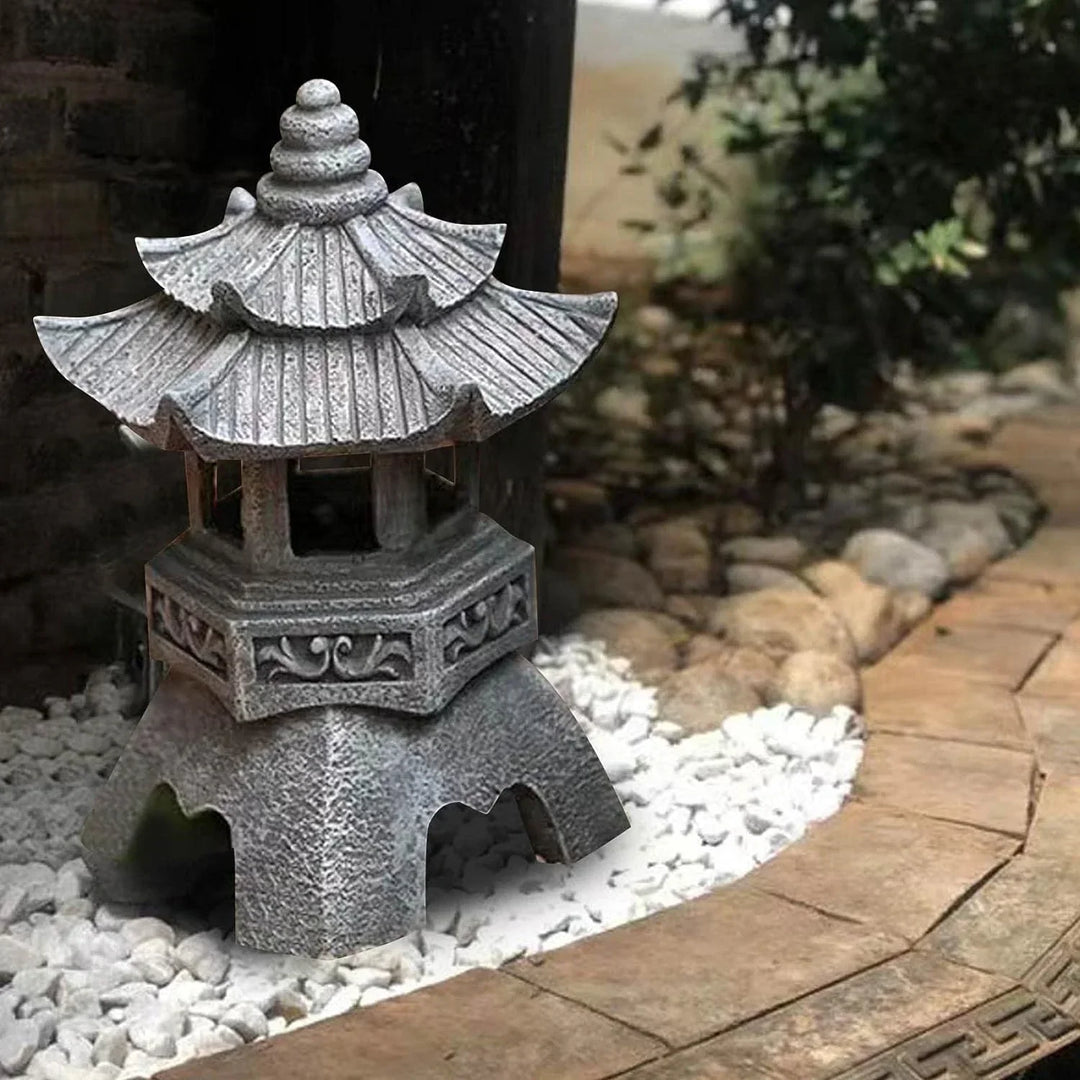 Japanese garden lantern - Weatherproof LED outdoor lighting for Zen gardens | Stornfield