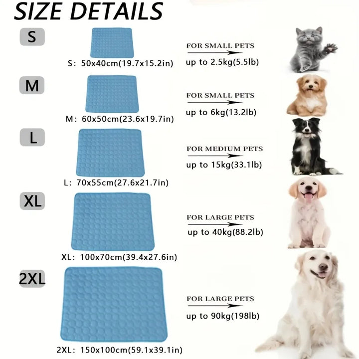 Extra Large Dog Cooling Mat | Summer Pet Bed for Small & Big Dogs | Durable Blanket for Cats & Sofa Protection - Ice Pad Blanket | Stornfield