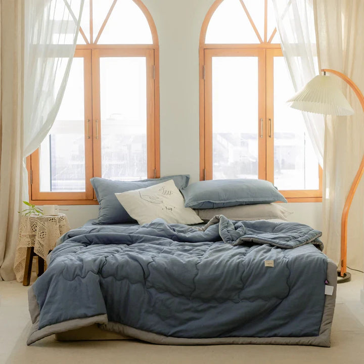 2024 Japanese Cotton-Polyester Summer Quilt – Lightweight, Washable, Skin-Friendly Solid Color Quilt | Stornfield
