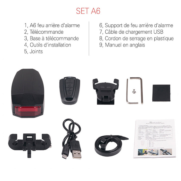 Smart Sound and Light Rear Bicycle Alarm | Stornfield