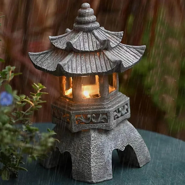 Japanese garden lantern - Weatherproof LED outdoor lighting for Zen gardens | Stornfield