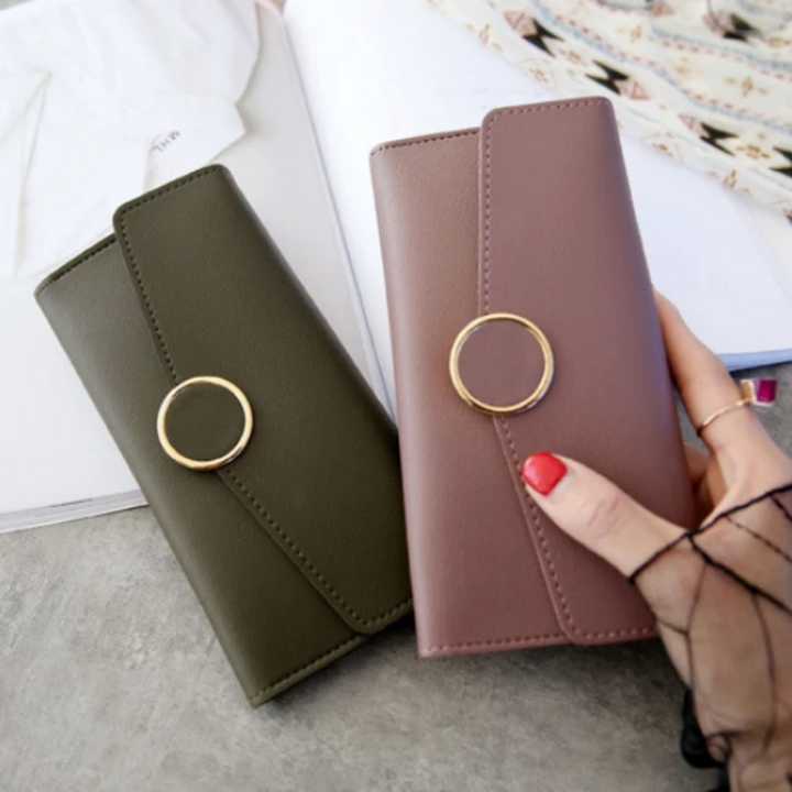 Long Wallet in PU Leather with Snap Closure | Stornfield