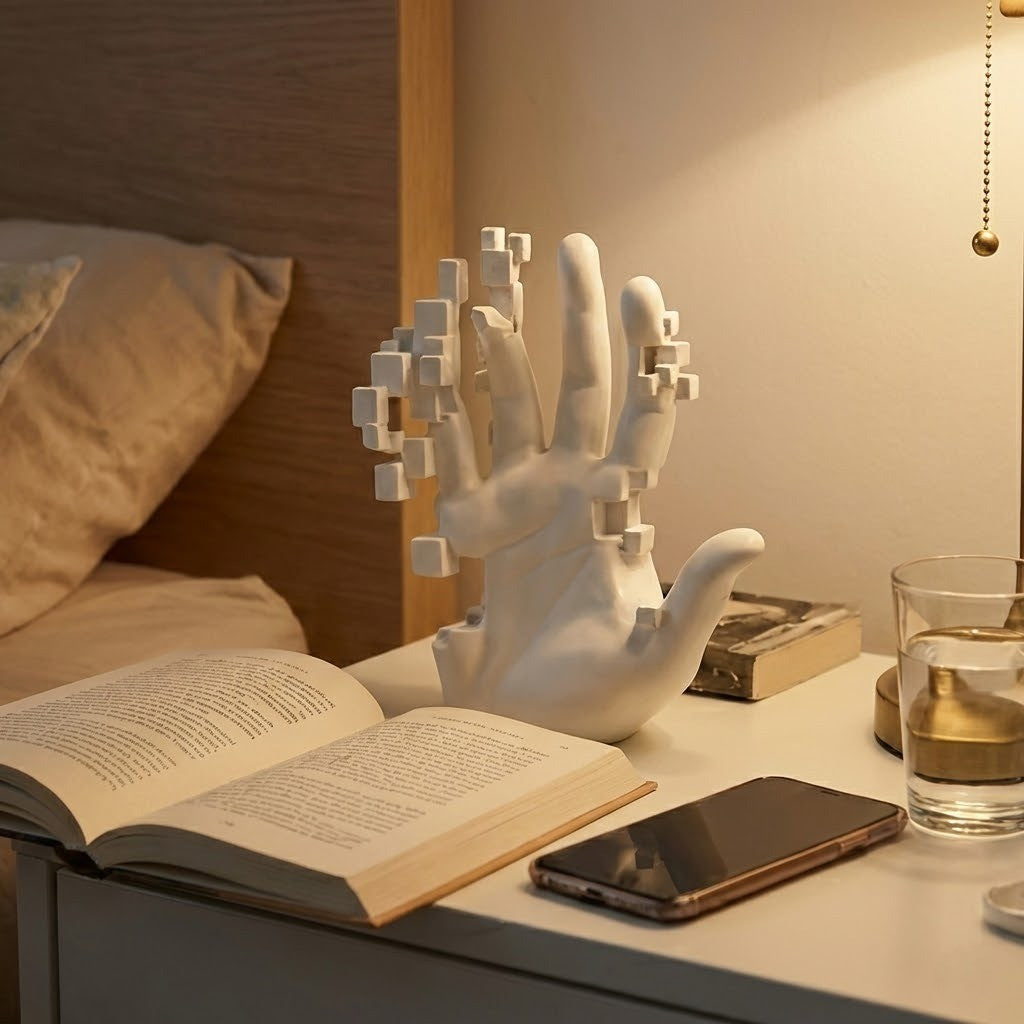 Pixel Palm Mosaic Sci-Fi Desk Decor | Stornfield