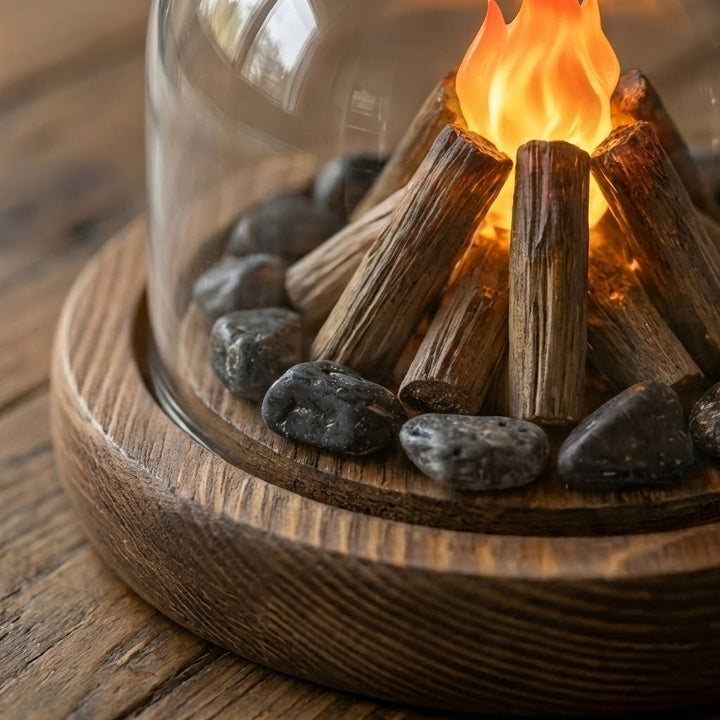 Mini Bonfire Flame Glass Dome Night Lamp | Stornfield
