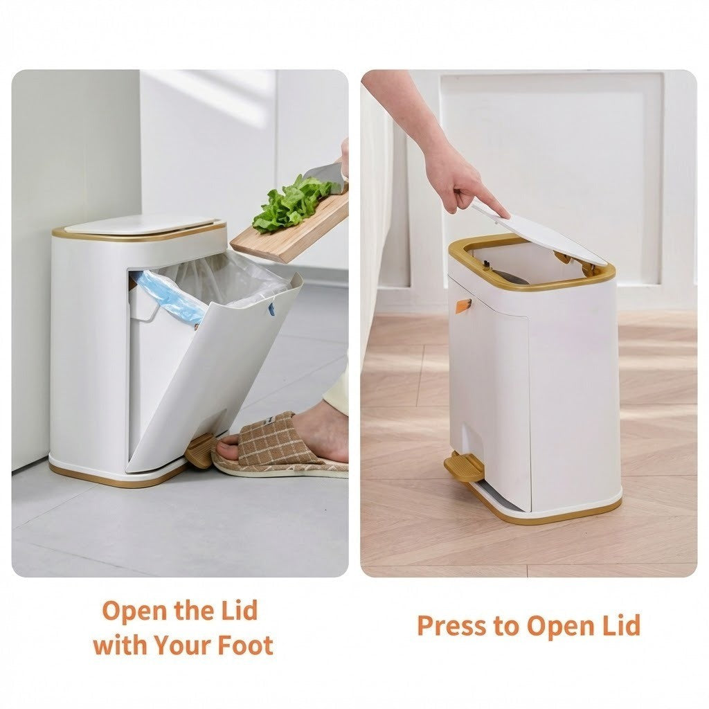 Easy-Clean Elegant Bathroom Trash Can | Stornfield