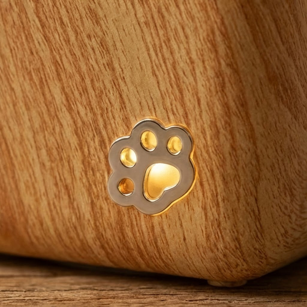 Cute Peekaboo Cat Wooden Night Light Lamp | Stornfield