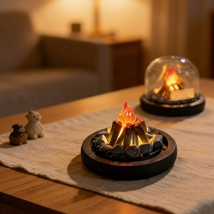Mini Bonfire Flame Glass Dome Night Lamp | Stornfield