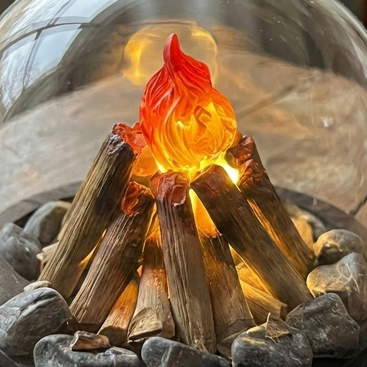 Mini Bonfire Flame Glass Dome Night Lamp | Stornfield
