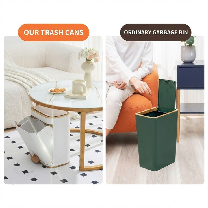 Easy-Clean Elegant Bathroom Trash Can | Stornfield