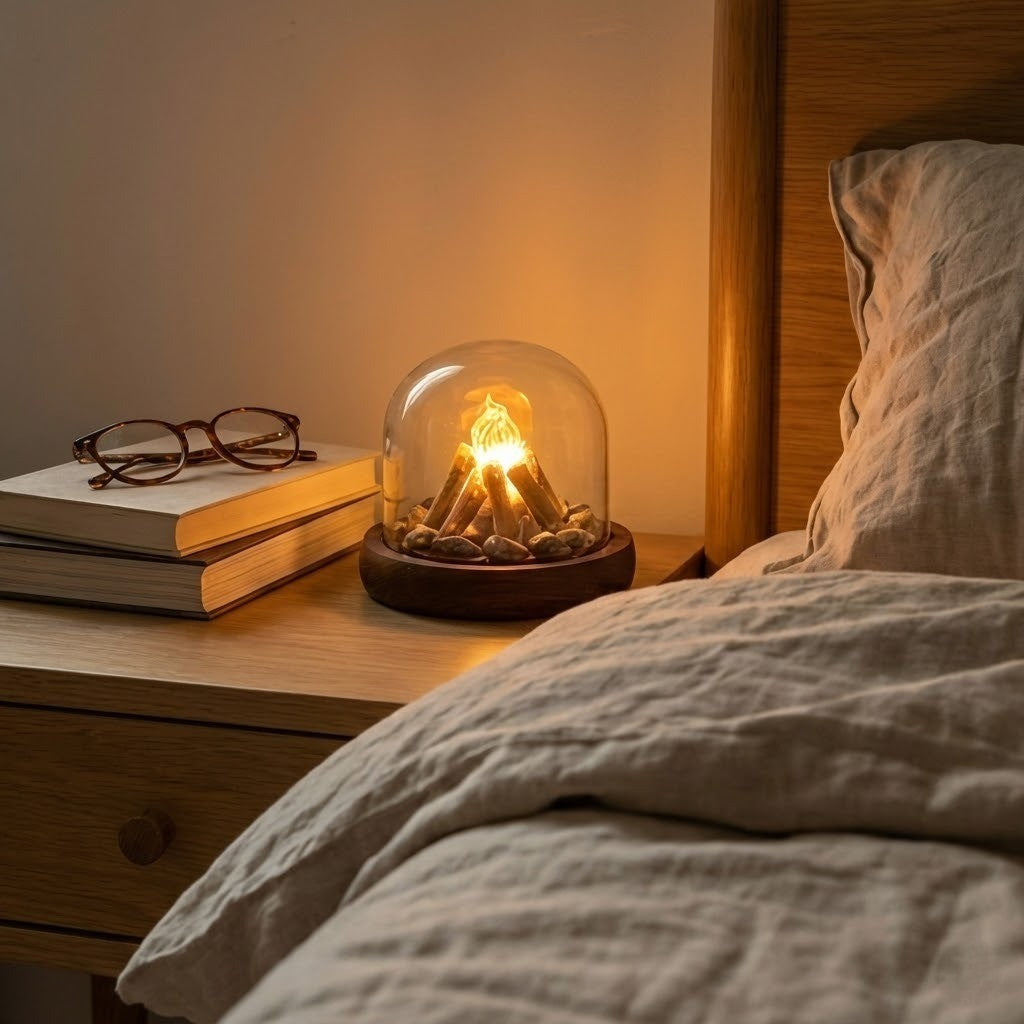 Mini Bonfire Flame Glass Dome Night Lamp | Stornfield
