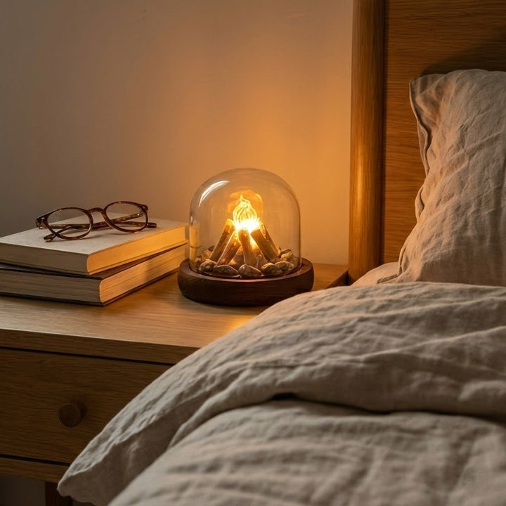 Mini Bonfire Flame Glass Dome Night Lamp | Stornfield