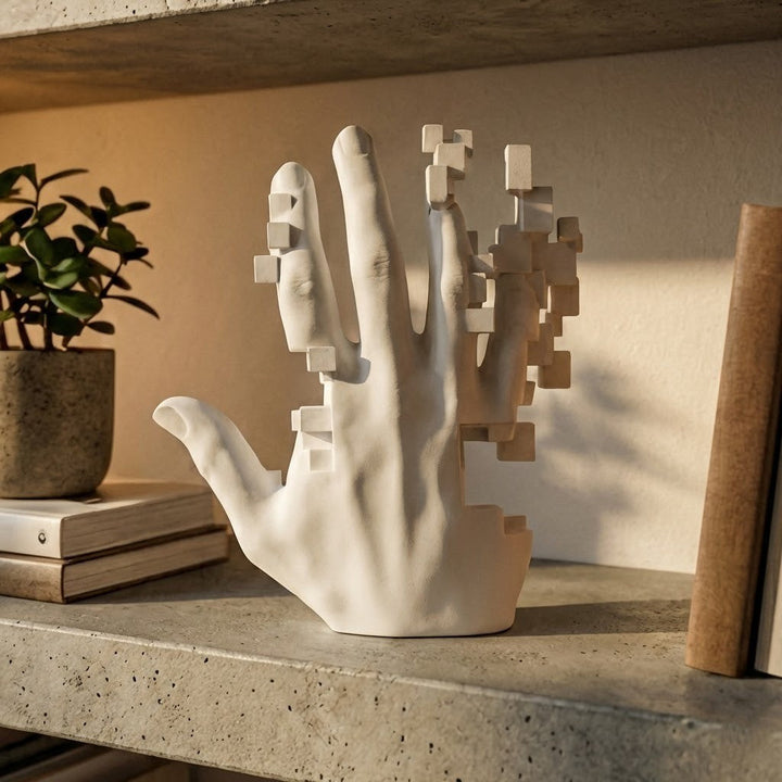 Pixel Palm Mosaic Sci-Fi Desk Decor | Stornfield