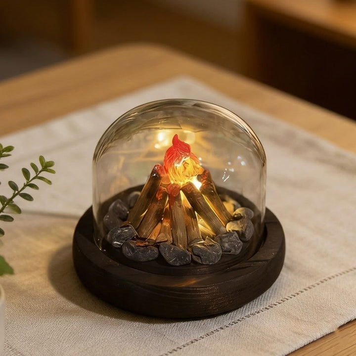 Mini Bonfire Flame Glass Dome Night Lamp | Stornfield